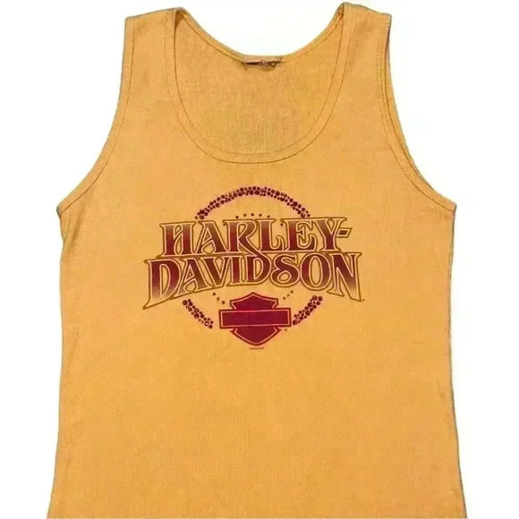 Harley Davidson Motorcycles Bedazzled Graphic Tank Top - Picture 3 of 3